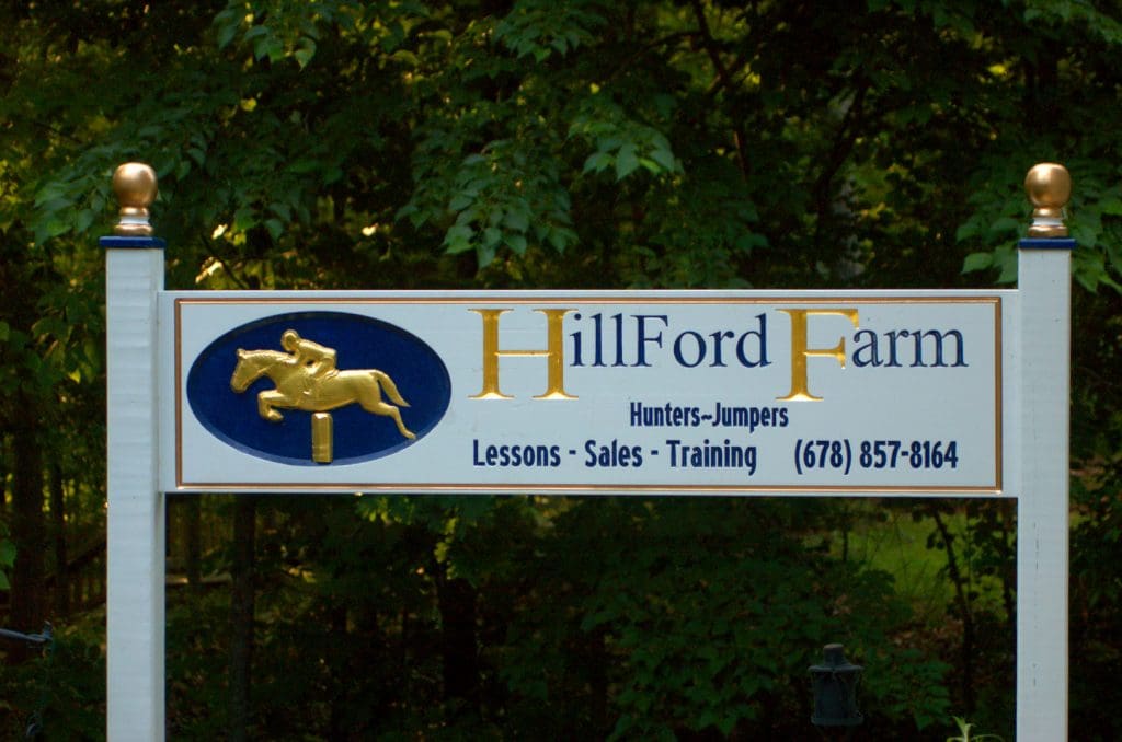 Hillford Farm with scanned horse jumping pattern.
